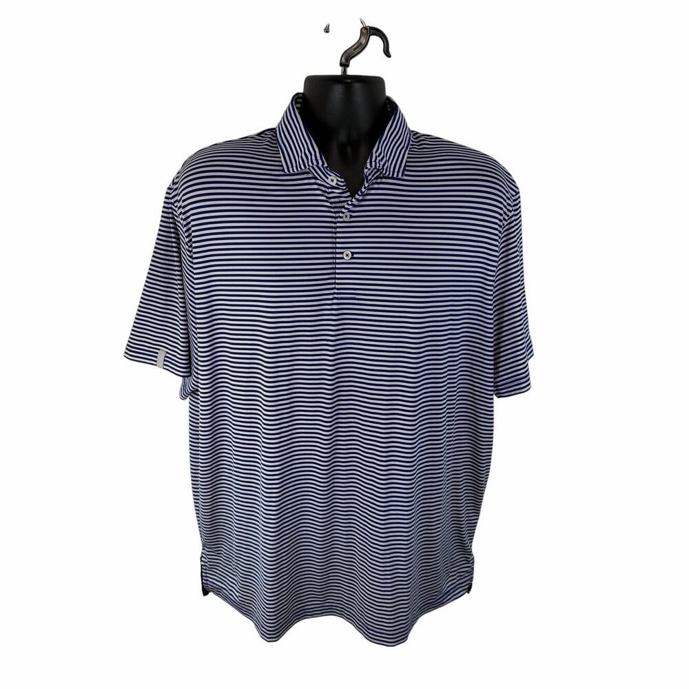 RLX Ralph Lauren Golf Polo Striped Blue White Size XL Performance